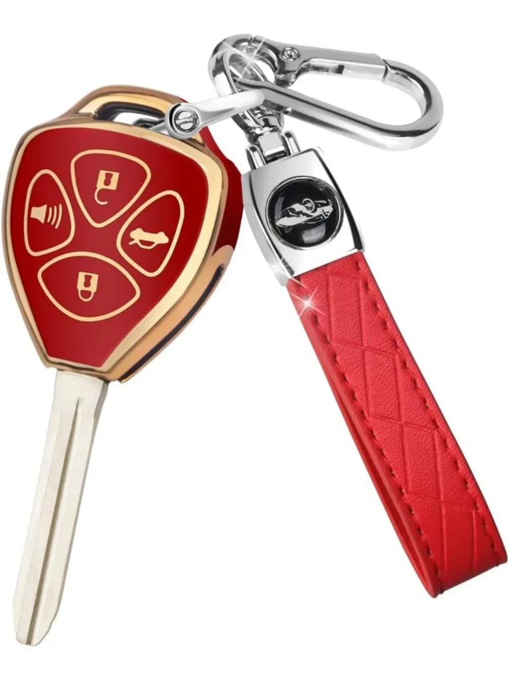 Durable Key Fob Cover with Keychain for Toyota Camry, Corolla, Avalon, Venza